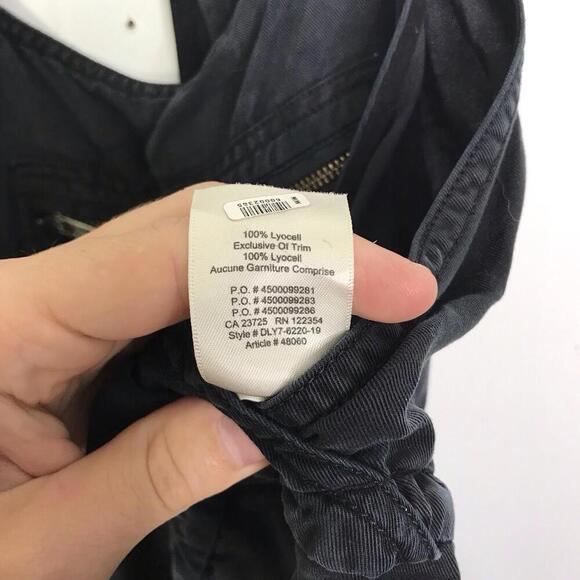 Wilfred Free Overalls Womens S Jumpsuit Anorak Drawstring Waist Boho Faded Black - Picture 9 of 11